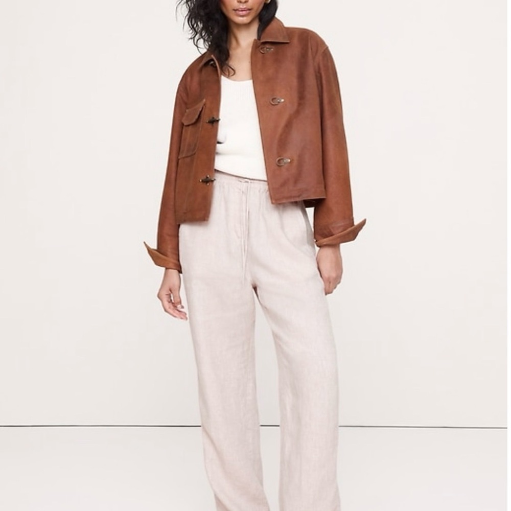 Banana Republic The Getaway straight leg linen pants M - Picture 3 of 10